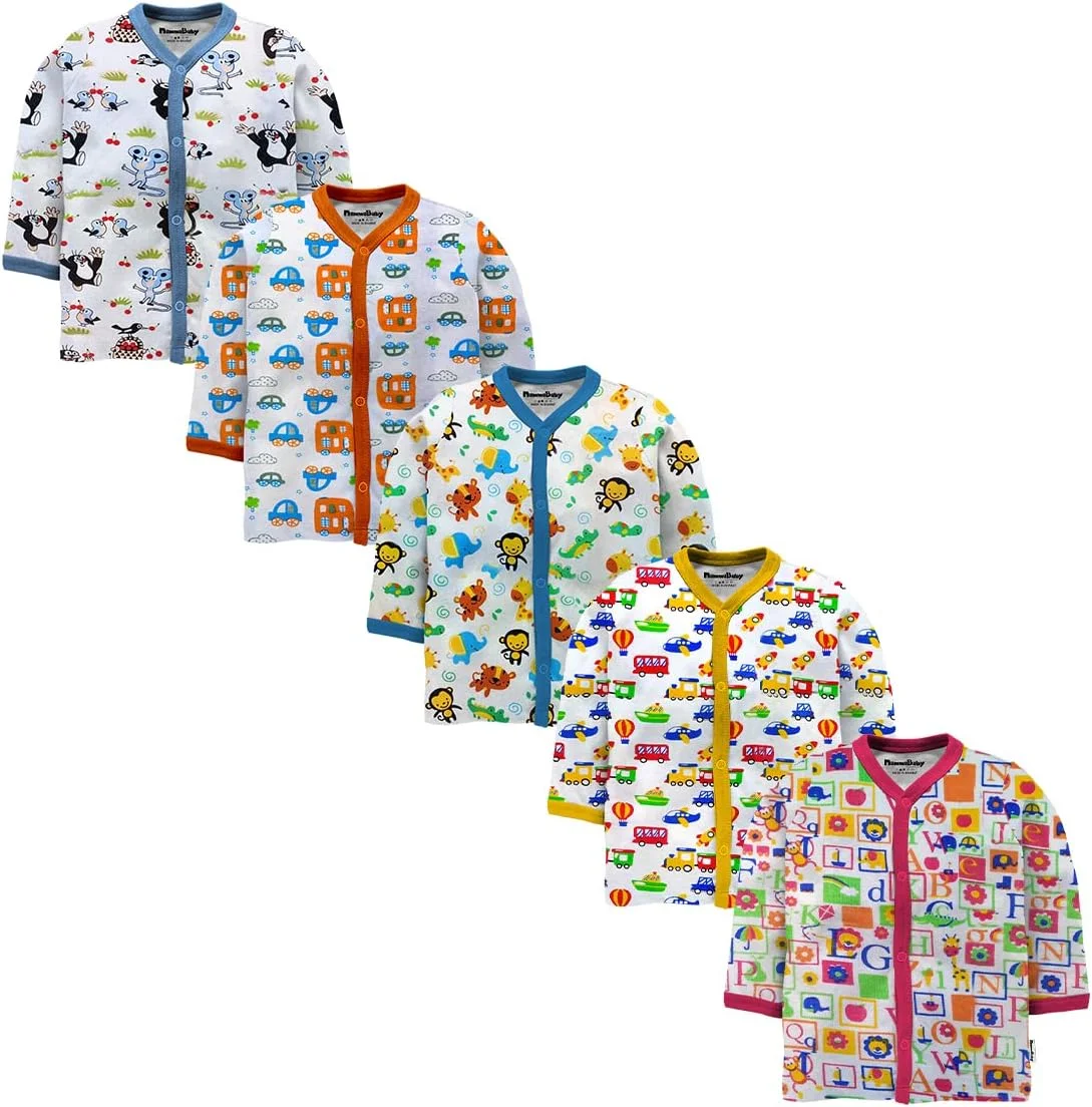 تی شرت آستین بلند نوزادی (بسته 5 عددی)