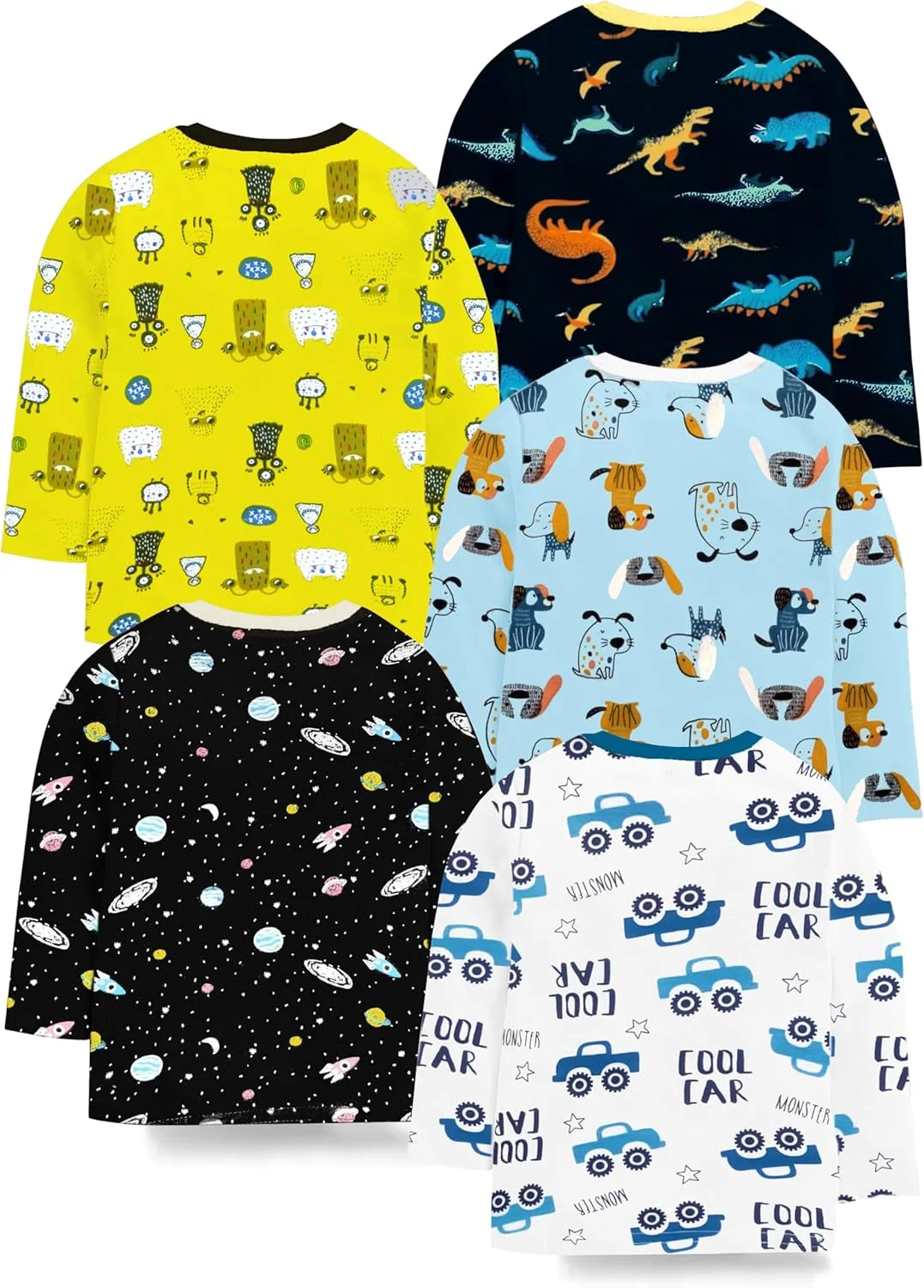 تی‌شرت بچگانه پسرانه و دخترانه کوچی‌پو - بسته 5 عددی (Tshrt-181)