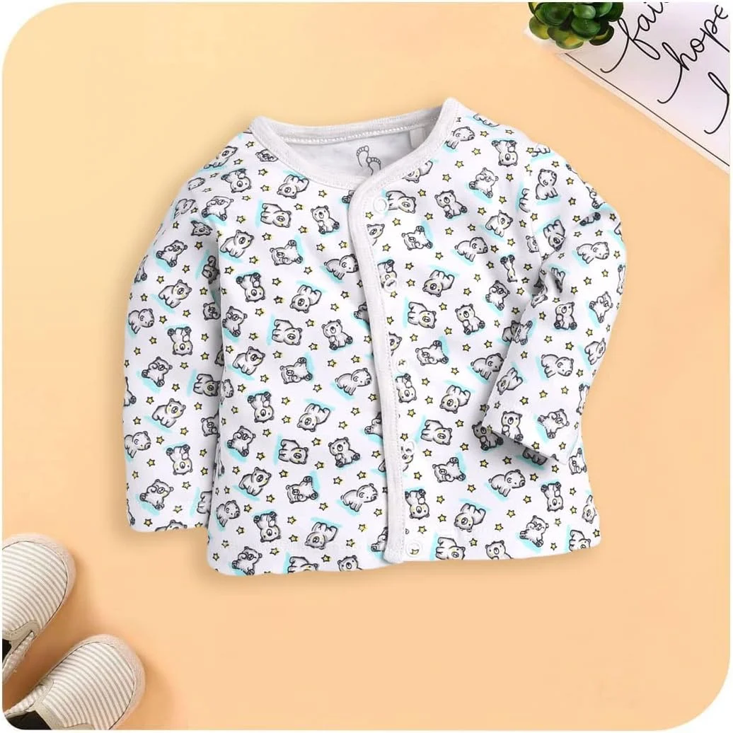 بی بی گو ست لباس پسرانه نوزادی آستین بلند پنبه خالص بسته سه عددی (سفید-ملانژ)