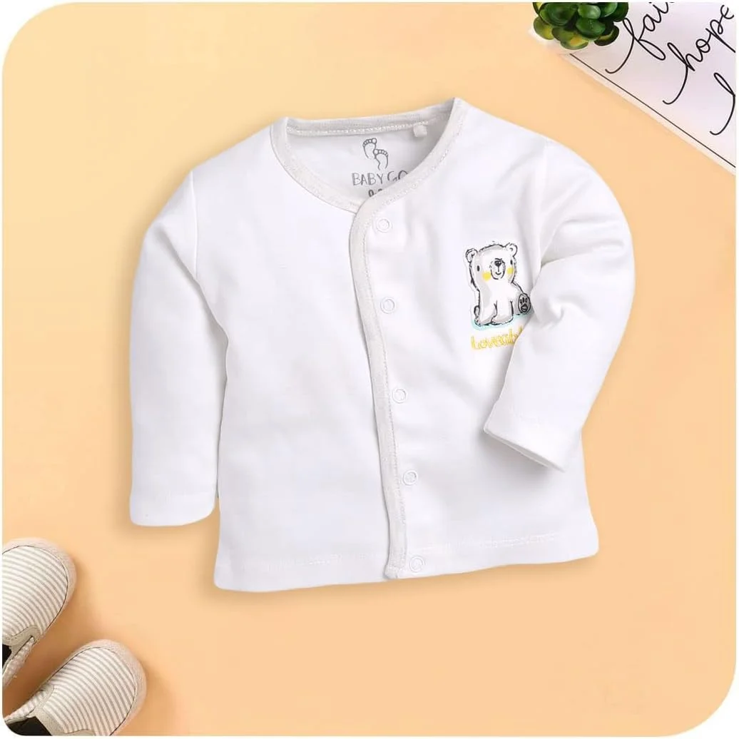 بی بی گو ست لباس پسرانه نوزادی آستین بلند پنبه خالص بسته سه عددی (سفید-ملانژ)