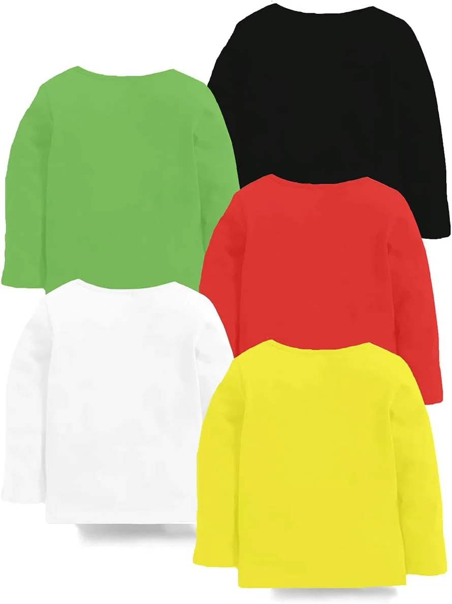 تی شرت آستین بلند پسرانه Kuchipoo - بسته 5 عددی، چند رنگ (Tshrt-196)