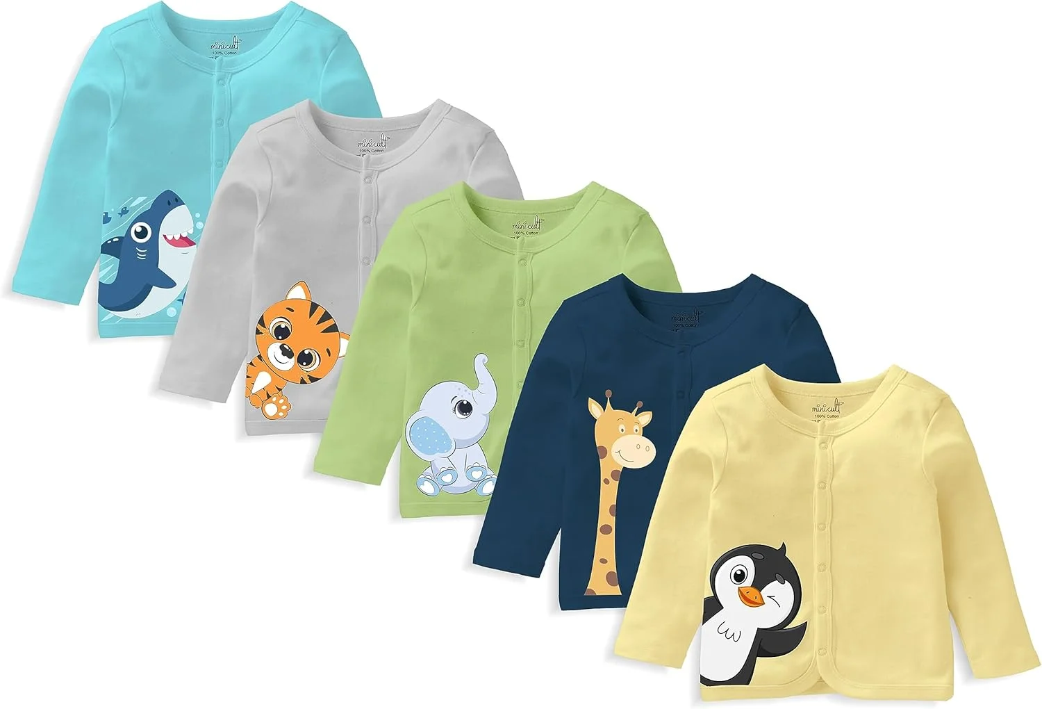 ست تی‌شرت نوزادی پسرانه و دخترانه Minicult، زرد E01، ۱۸ تا ۲۴ ماه