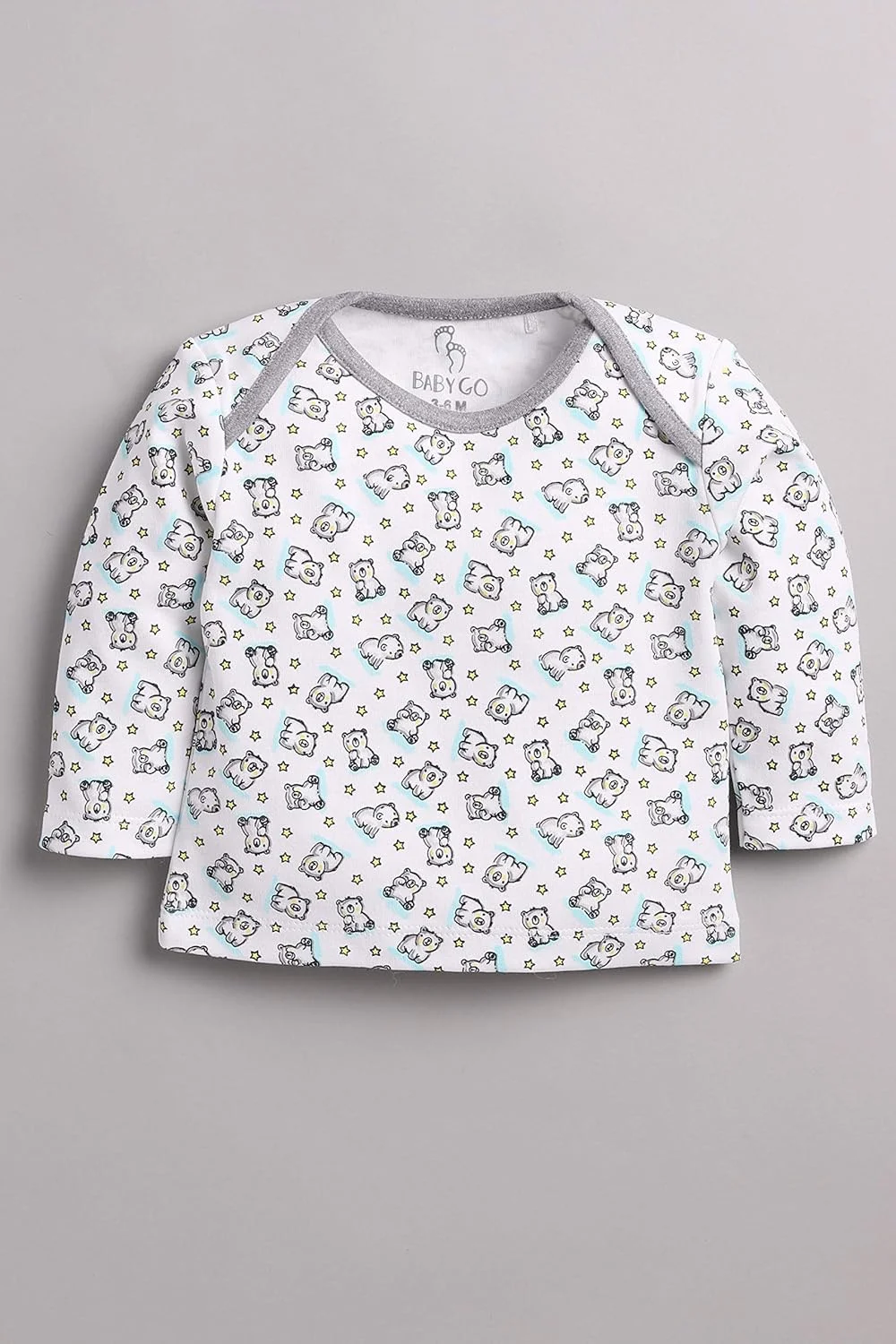 ست تی‌شرت آستین بلند دو عددی BABY GO برای نوزاد پسر (پارچه بسیار راحت برای پوست نوزاد، ست لباس زمستانی، ست ترکیبی، بسته ترکیبی تی‌شرت 2 عددی)