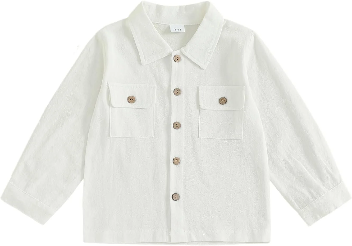 پیراهن پسرانه Geagodelia، آستین بلند، رنگ ثابت، دکمه دار، یقه برگردان، پولور، نرم، سبک و نازک، یقه دار، دارای جیب، لباس بیرونی