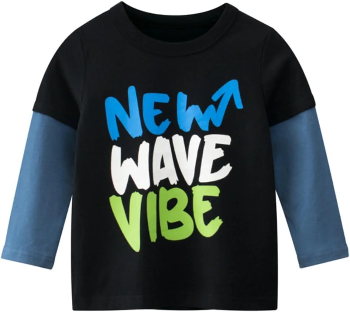 تی‌شرت آستین بلند نخی یقه گرد پسرانه دخترانه مناسب کودکان 1 تا 8 سال