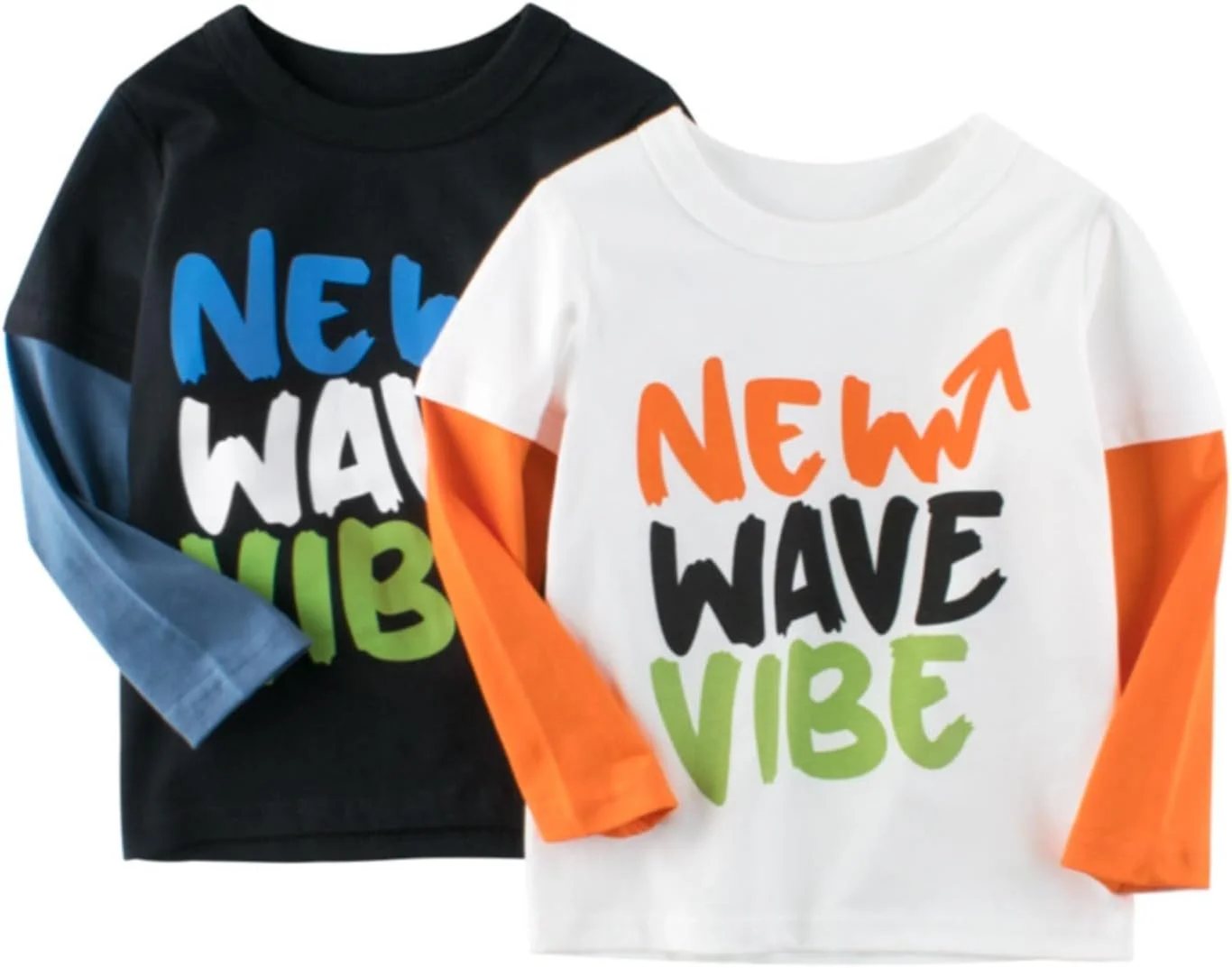 تی‌شرت آستین بلند نخی یقه گرد پسرانه دخترانه مناسب کودکان 1 تا 8 سال