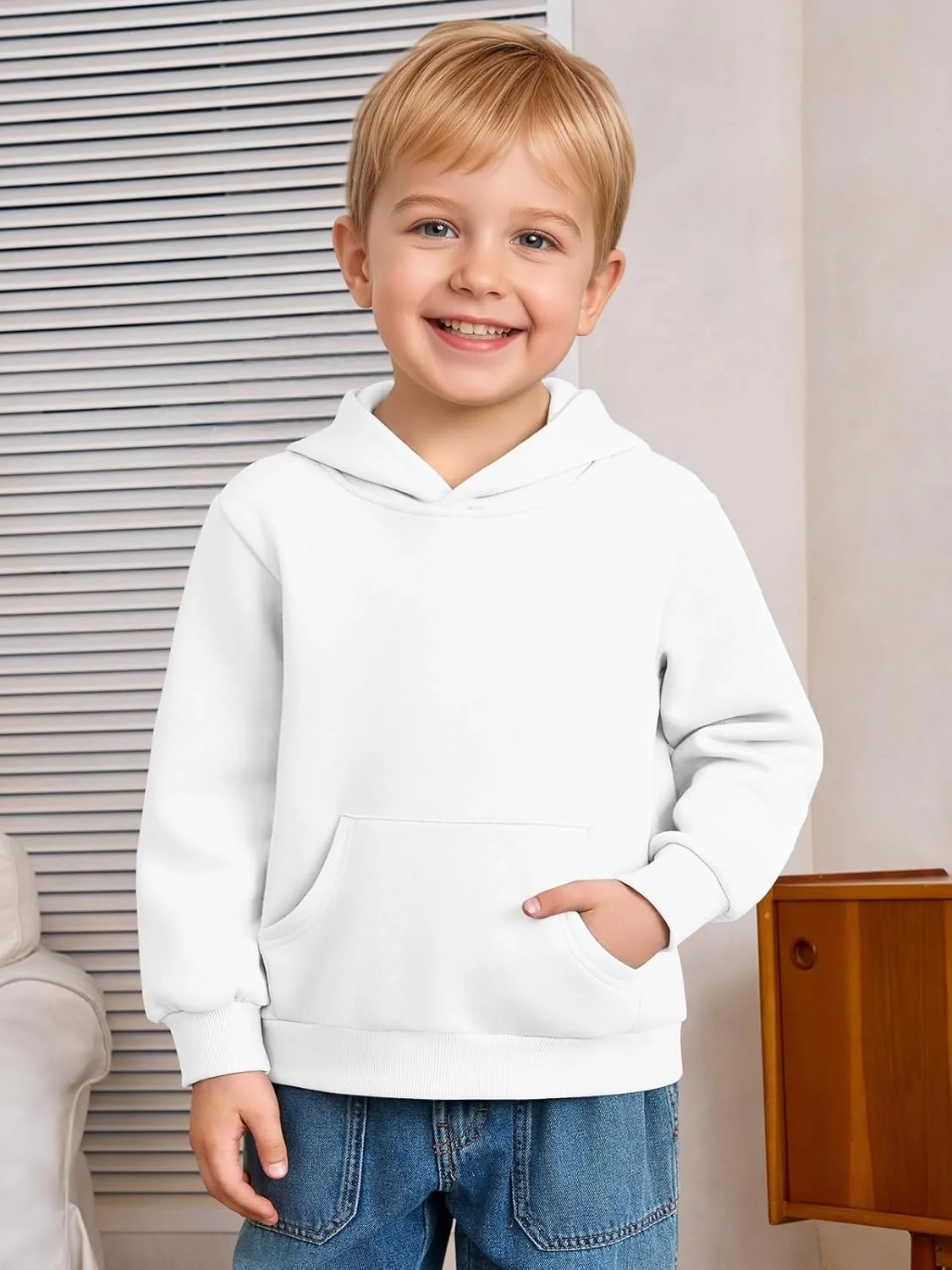 هودی پشمی کلاه دار پسرانه Haloumoning مناسب کودکان 1 تا 8 سال به همراه جیب