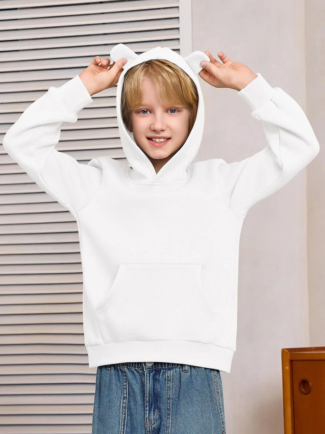 هودی پشمی کلاه دار پسرانه Haloumoning مناسب کودکان 1 تا 8 سال به همراه جیب