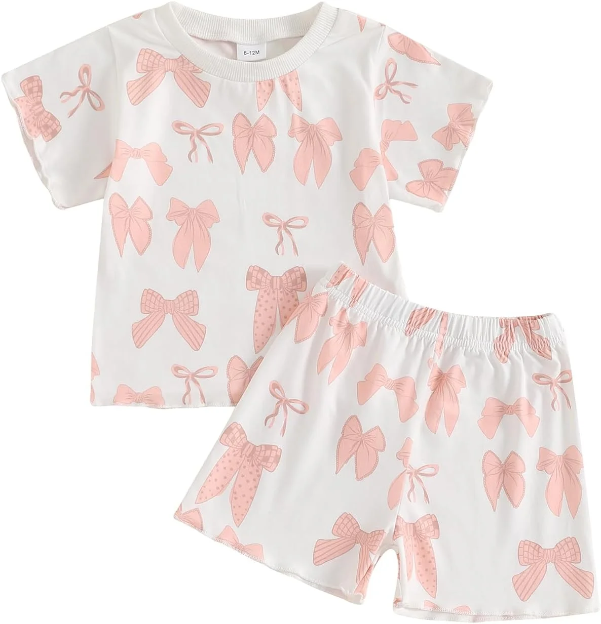 لباس های بهاری و تابستانی دخترانه Geagodelia، تیشرت آستین کوتاه با طرح پاپیون/گل، تاپ و شورت کمر کشی، ست 2 تکه لباس برای دختران کوچک