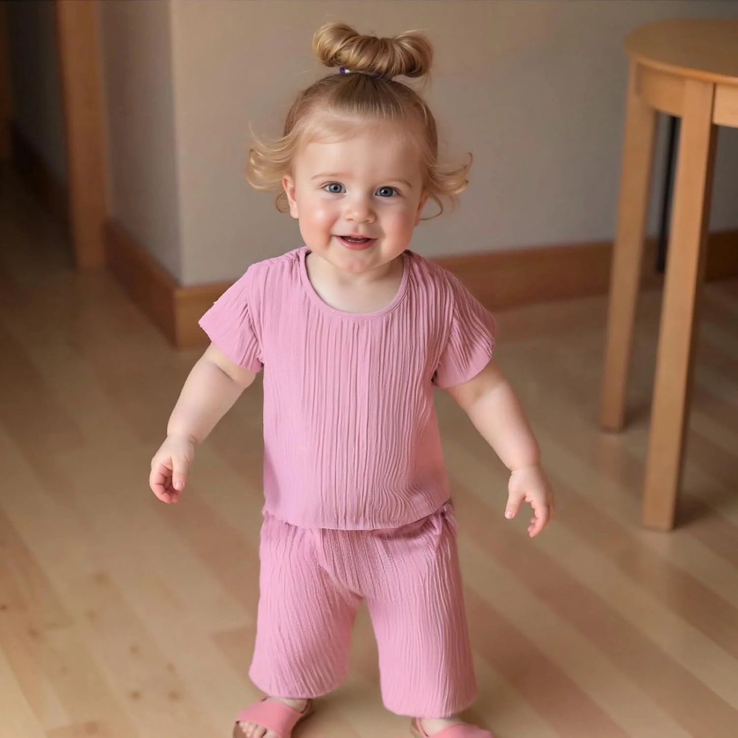 لباس بهاره و تابستانه دخترانه Geagodelia، تیشرت آستین کوتاه رنگ ثابت، تاپ بلوز و شلوارک کمر کشی پاپیونی، ست 2 تکه لباس برای دختران کوچک