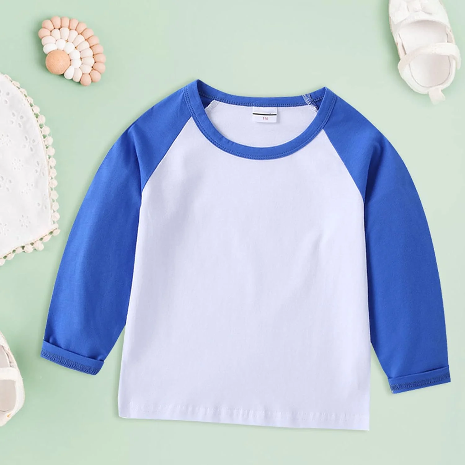 تی‌شرت آستین بلند بچگانه، مناسب برای زیر لباس، تی‌شرت راگلان، تی‌شرت بیسبالی، تی‌شرت نخی