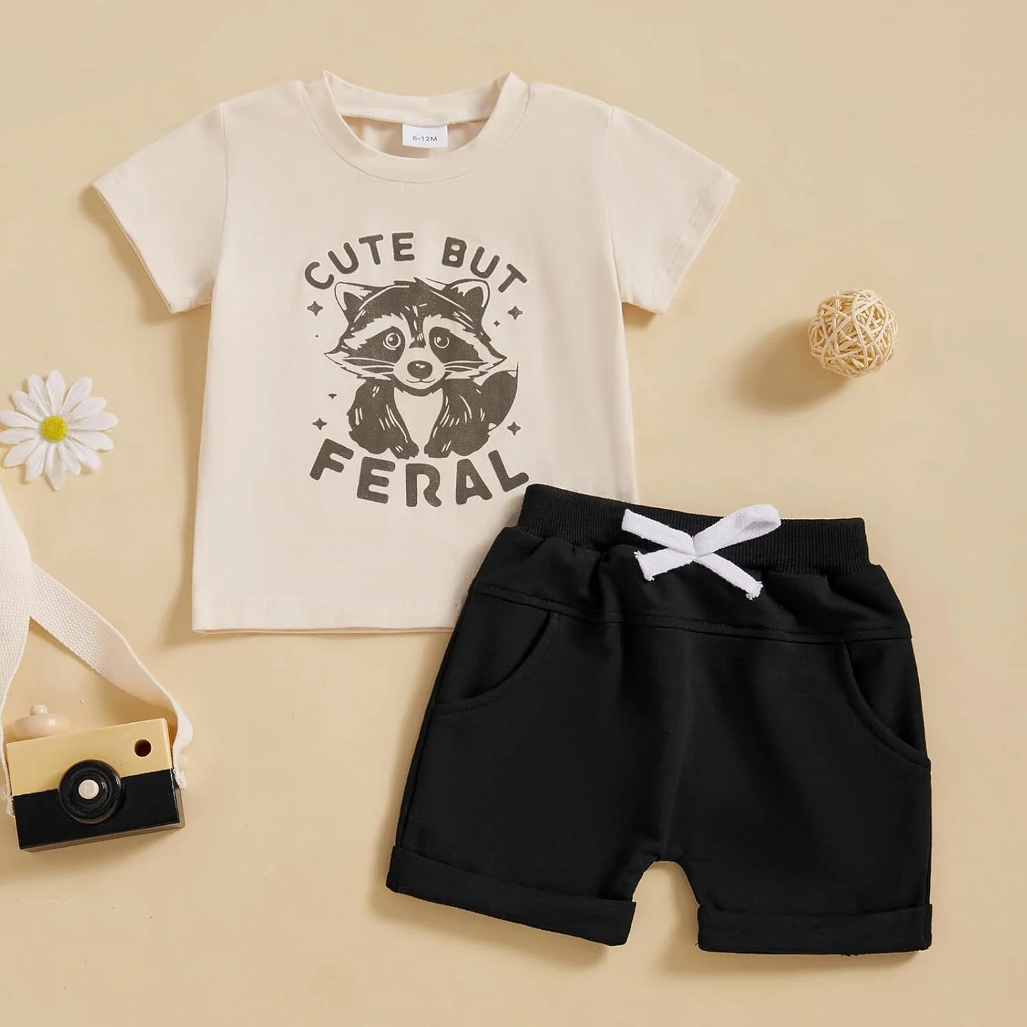 لباس های بهاره و تابستانه پسرانه Geagodelia، تیشرت آستین کوتاه با طرح چاپی حروف و کارتونی، تاپ بلوز و شلوارک ساده با کمر کشی، ست لباس 2 تکه برای پسران کوچک