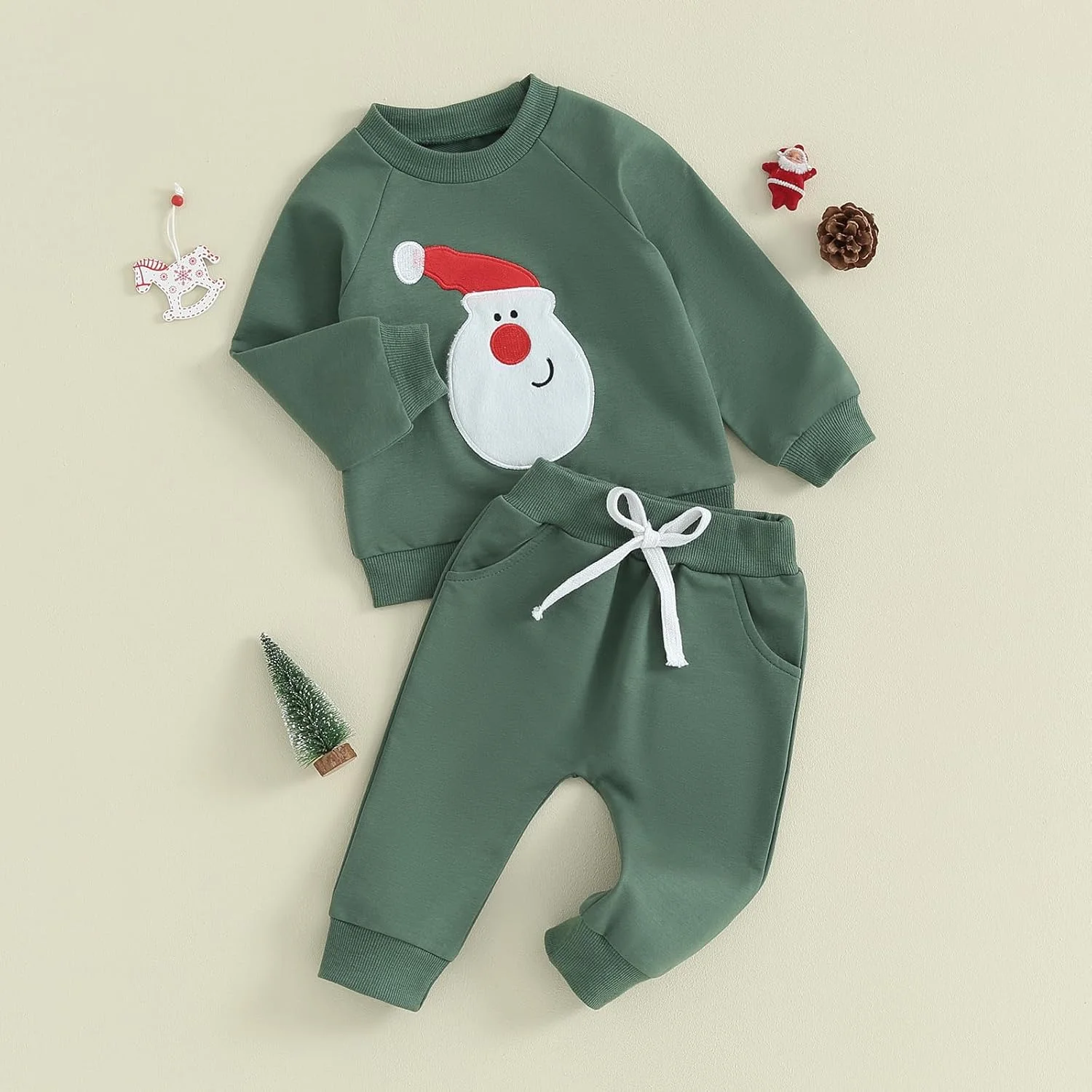 ست لباس کریسمس پسرانه Carolilly، شامل بلوز آستین بلند و شلوار