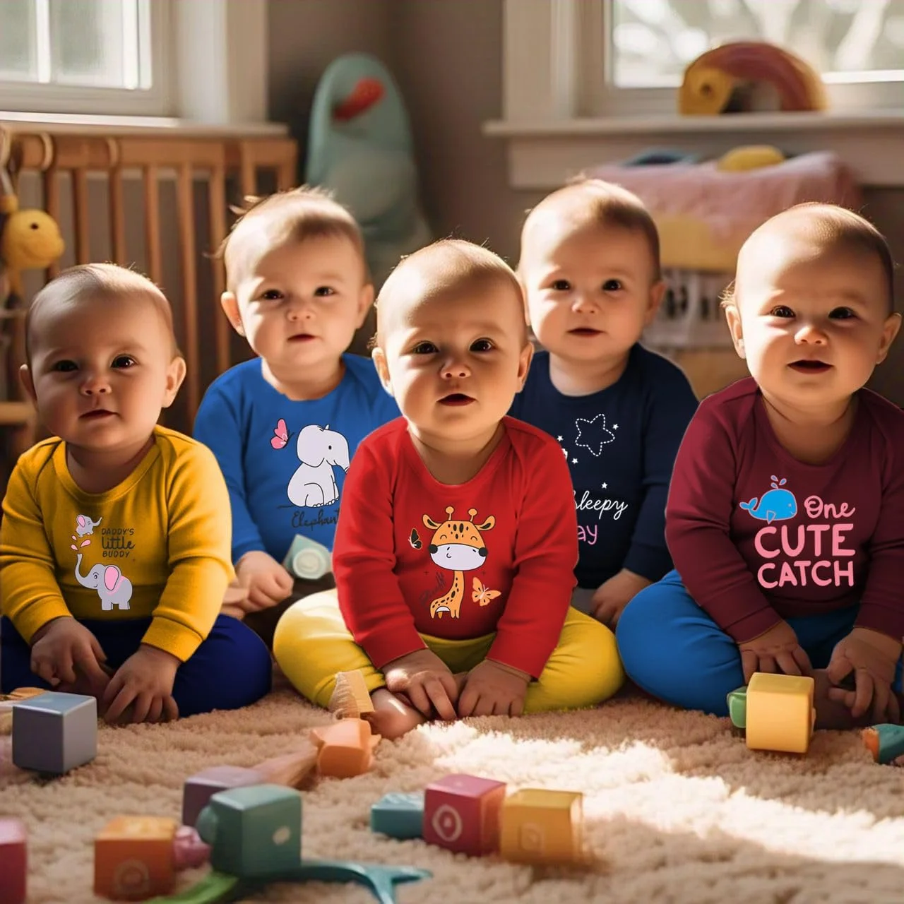 ست تی‌شرت و پیژامه نوزادی تودلون | لباس دخترانه | ست لباس پسرانه | پنبه‌ای | آستین بلند با جاگر | سویشرت و شلوار | هدیه