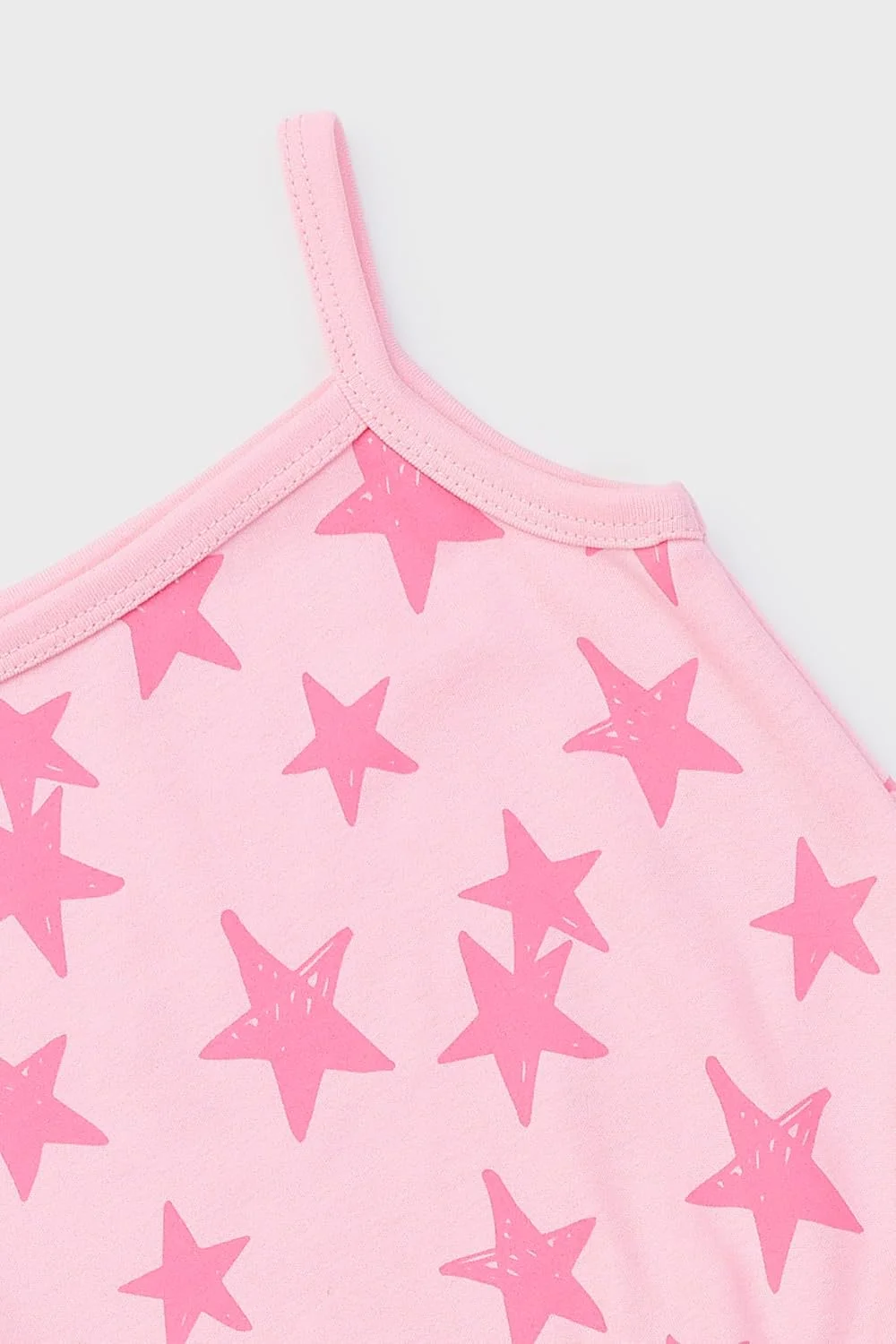 ست لباس دخترانه نوزادی طرح ستاره Nuego، تاپ بند سرشانه و شورت، مناسب نوزادان دختر 0-24 ماه (صورتی)