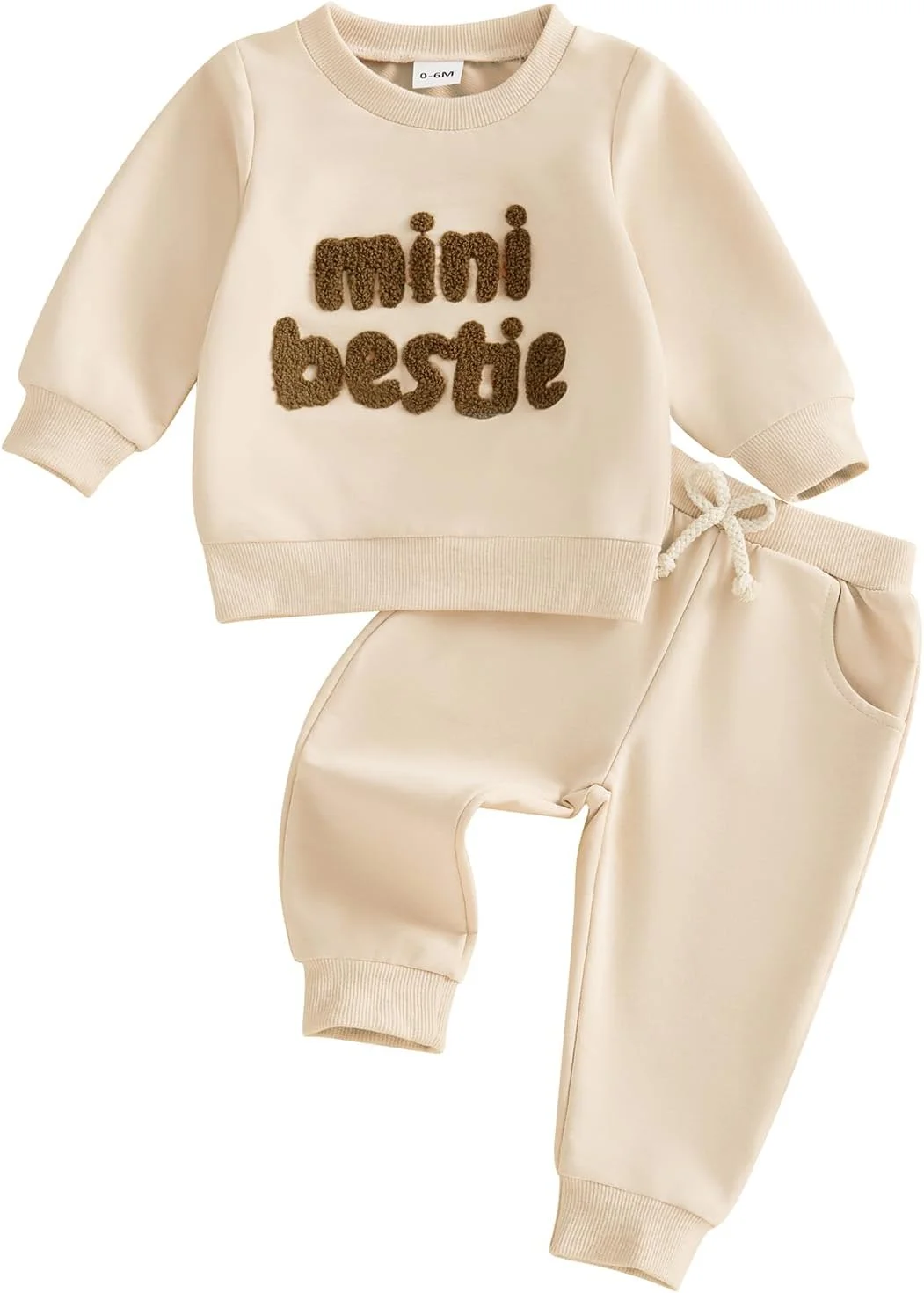 لباس‌های پاییزی و زمستانی نوزاد پسر Geagodelia، بلوز آستین بلند با گلدوزی حروف و شلوار کمر کشی با جیب، ست 2 تکه لباس برای پسربچه‌های کوچک