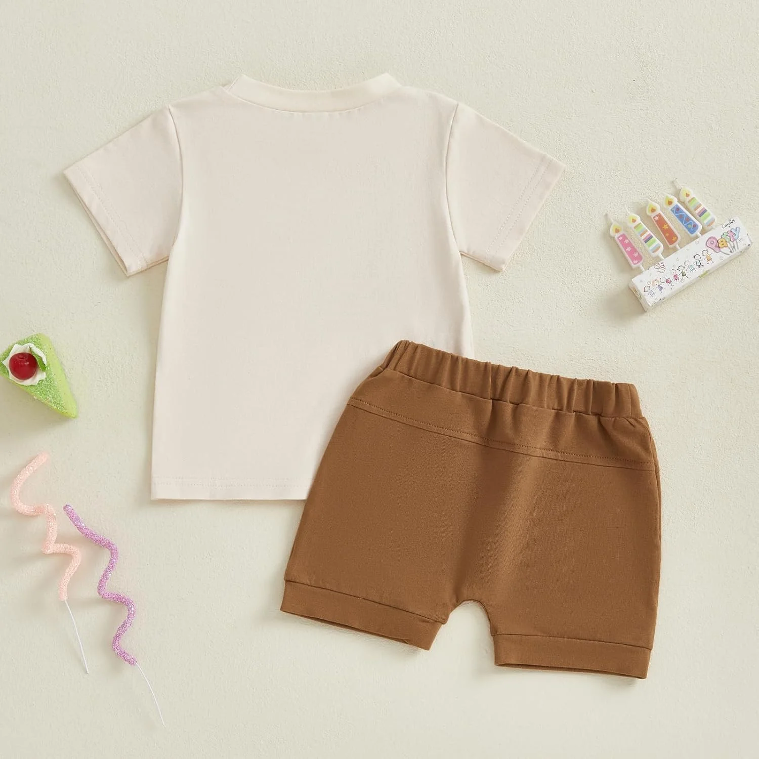ست لباس پسرانه نوزادی Geagodelia شامل تیشرت آستین کوتاه و شلوارک