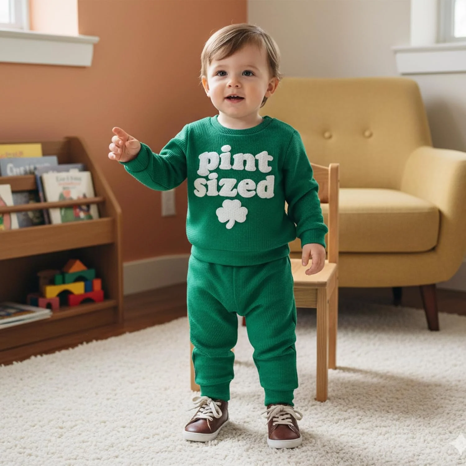 ست لباس پسرانه نوزادی YOKJZJD، بلوز بافتنی و شلوار، مناسب پاییز و زمستان ست لباس پسرانه نوزادی YOKJZJD، بلوز بافتنی و شلوار، مناسب پاییز و زمستان