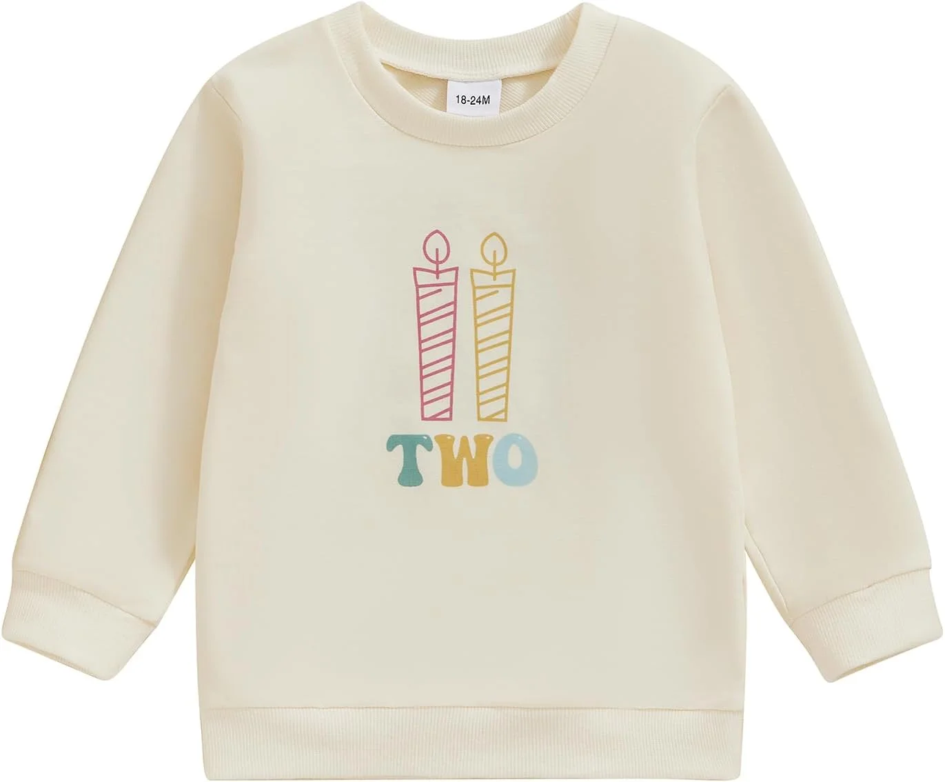بلوز و تیشرت آستین بلند دخترانه با طرح شمع و حروف، مناسب تولد 2 و 3 سالگی، مدل آزاد