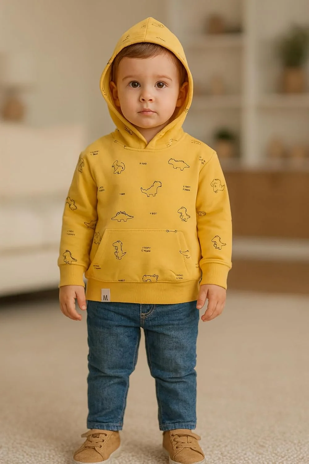 تی‌شرت هودی آستین بلند با طرح دایناسور ترکس، مناسب نوزاد، کودک نوپا، پسر و دختر بچه