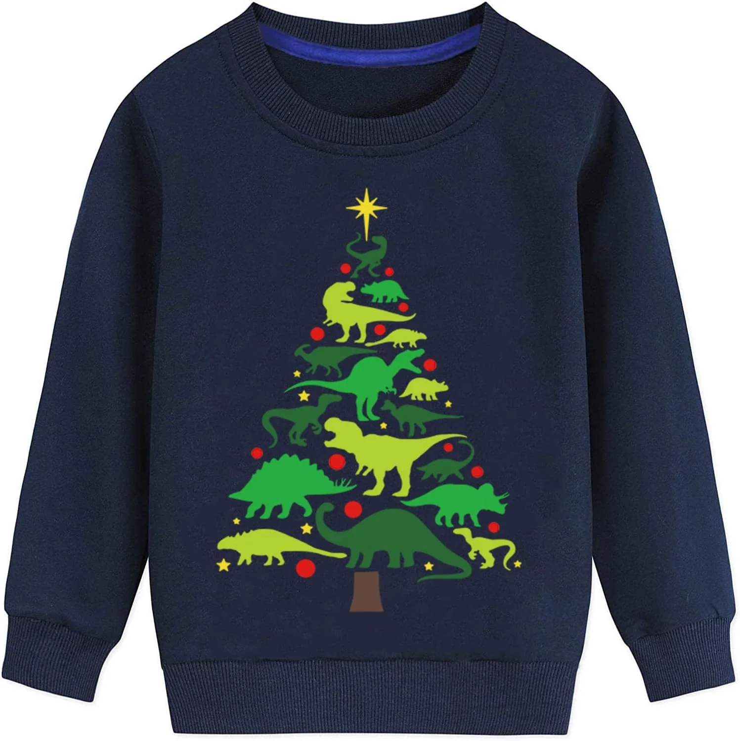 پلیور کریسمس دخترانه، بلوز کریسمس، تاپ بچه گانه طرح بابانوئل و گوزن شمالی، تی شرت آستین بلند نخی یقه گرد لباس زمستانی غیر رسمی مناسب سن 1 تا 7 سال