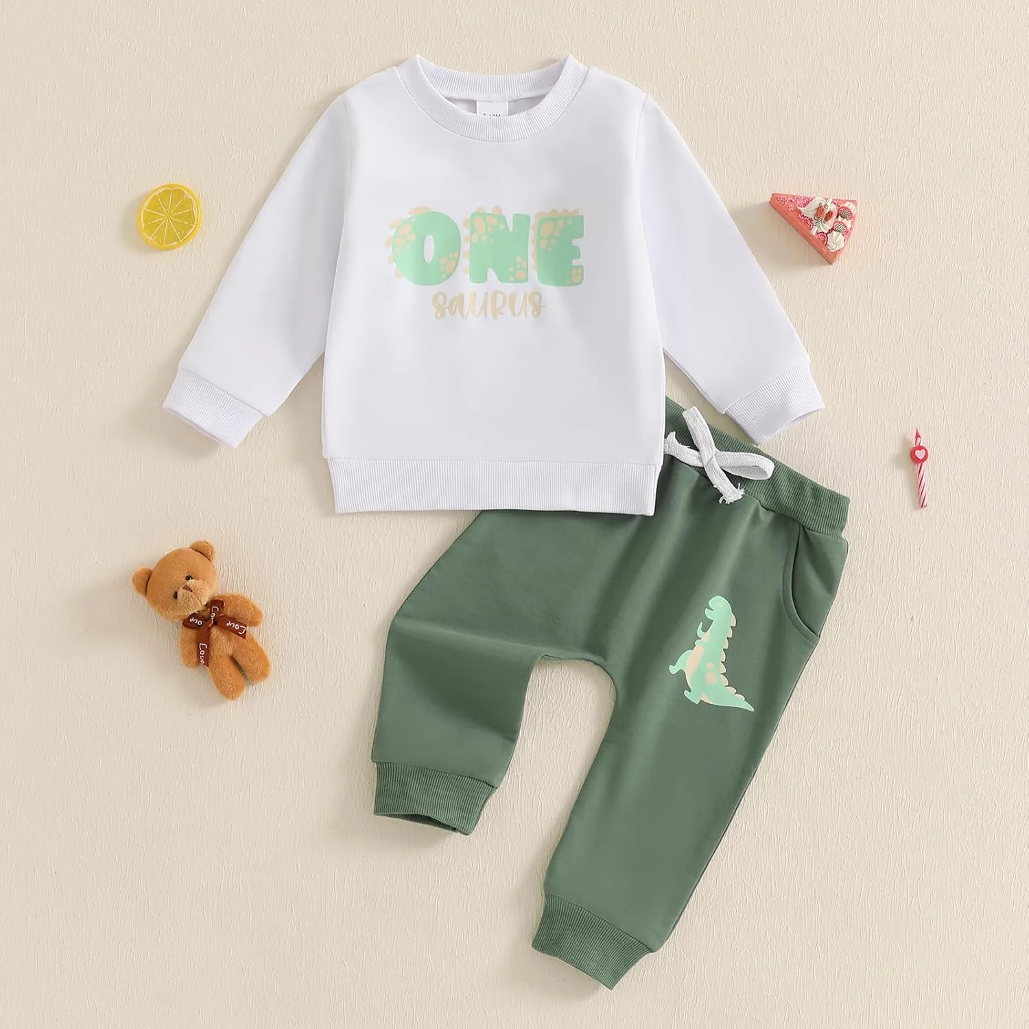 لباس های پاییزی و زمستانی پسرانه Geagodelia، بلوز آستین بلند با طرح حروف تولد و شلوار کمر کشی، ست 2 تکه مناسب پسران کوچک