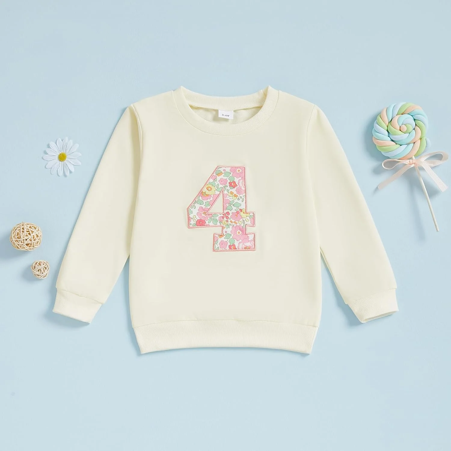 بلوز آستین بلند دخترانه Geagodelia مناسب تولد یک تا شش سال، طرح گلدار و چاپ عدد، مناسب استفاده روزانه و فرم آزاد بلوز آستین بلند دخترانه Geagodelia مناسب تولد یک تا شش سال، طرح گلدار و چاپ عدد، مناسب استفاده روزانه و فرم آزاد