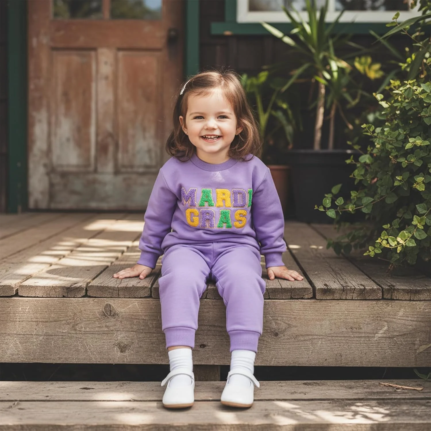 ست لباس دخترانه نوزادی شامل بلوز آستین بلند و شلوار، مناسب فصل پاییز