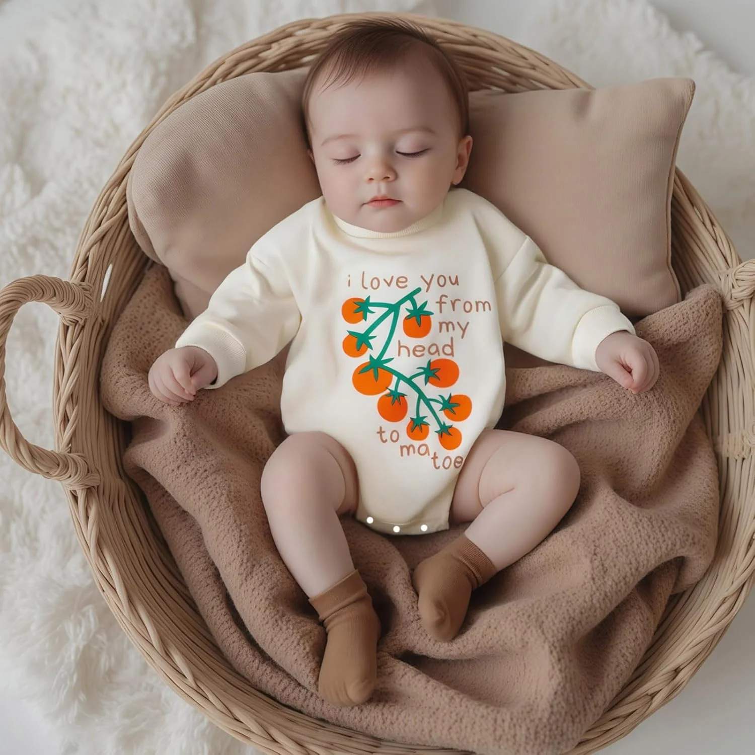 لباس های پاییزی نوزادی دخترانه پسرانه، جامپسوت آستین بلند طرح "دوستت دارم"، لباس طرح گوجه فرنگی لباس های پاییزی نوزادی دخترانه پسرانه، جامپسوت آستین بلند طرح "دوستت دارم"، لباس طرح گوجه فرنگی