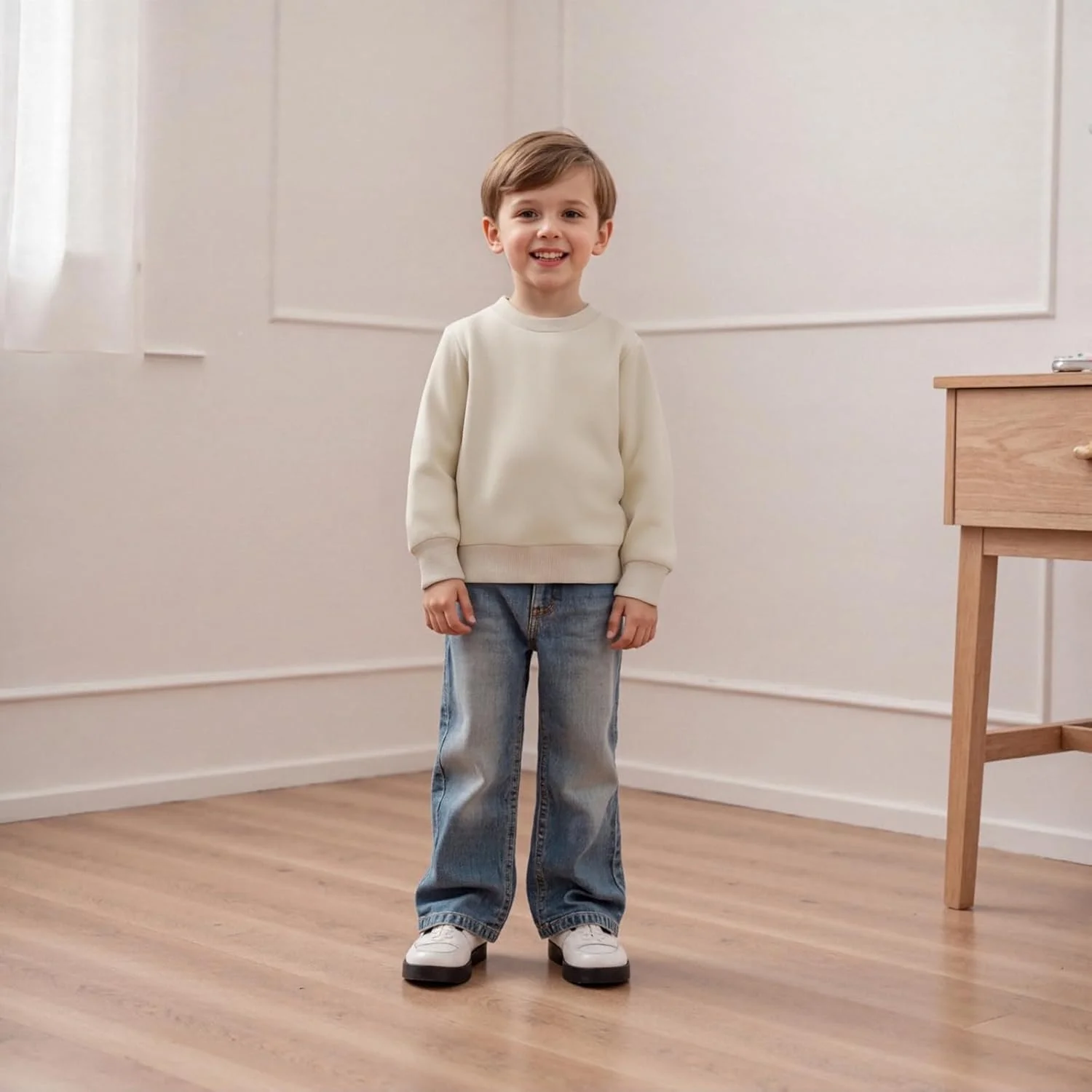 بلوز آستین بلند بچگانه Geagodelia، رنگ ثابت، یقه گرد، تی شرت، پلیور، نرم، سبک و نازک، مناسب پاییز و زمستان