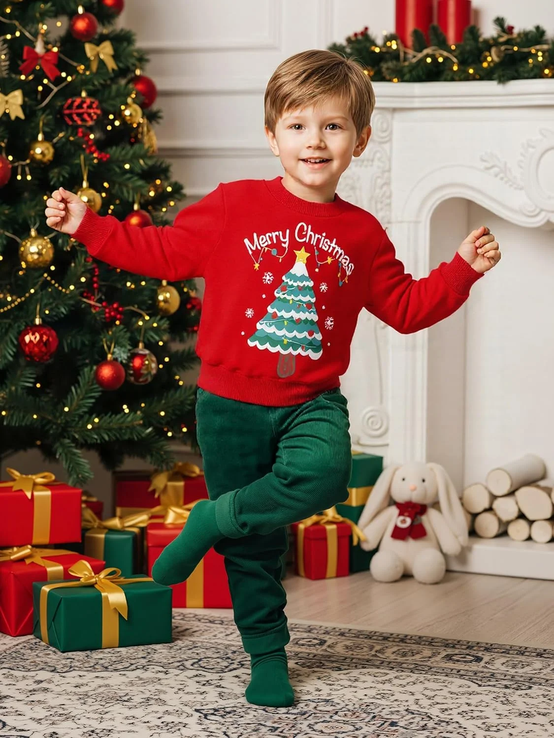 پلیور پشمی پسرانه طرح کریسمس، بلوز گردندار با طرح گرافیکی بابانوئل، گوزن شمالی و آدمبرفی پلیور پشمی پسرانه طرح کریسمس، بلوز گردندار با طرح گرافیکی بابانوئل، گوزن شمالی و آدمبرفی