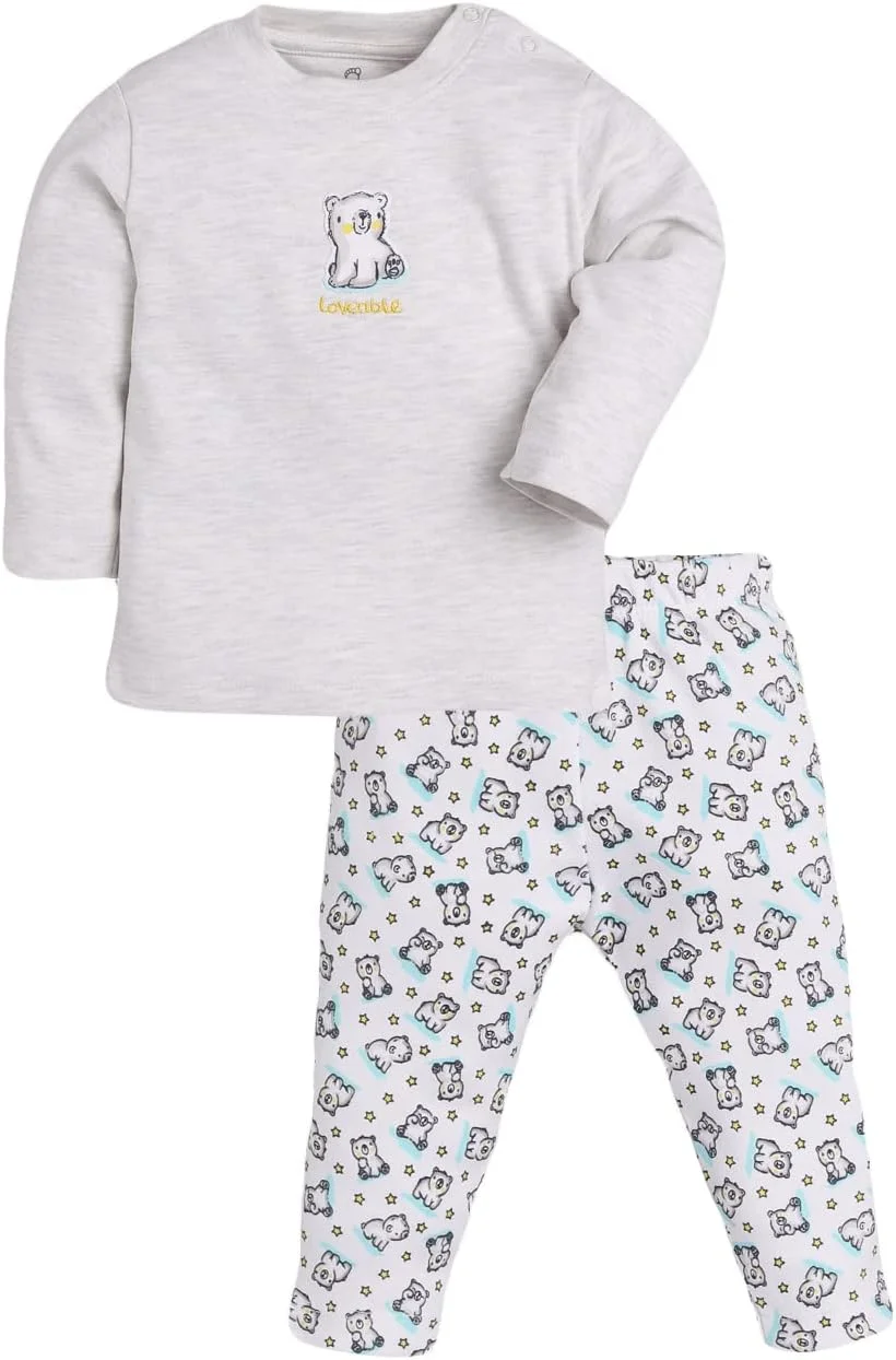 ست تیشرت و شلوار پنبهای ساده نوزادی بیبیگو، مناسب برای دختر و پسر ست تیشرت و شلوار پنبهای ساده نوزادی بیبیگو، مناسب برای دختر و پسر