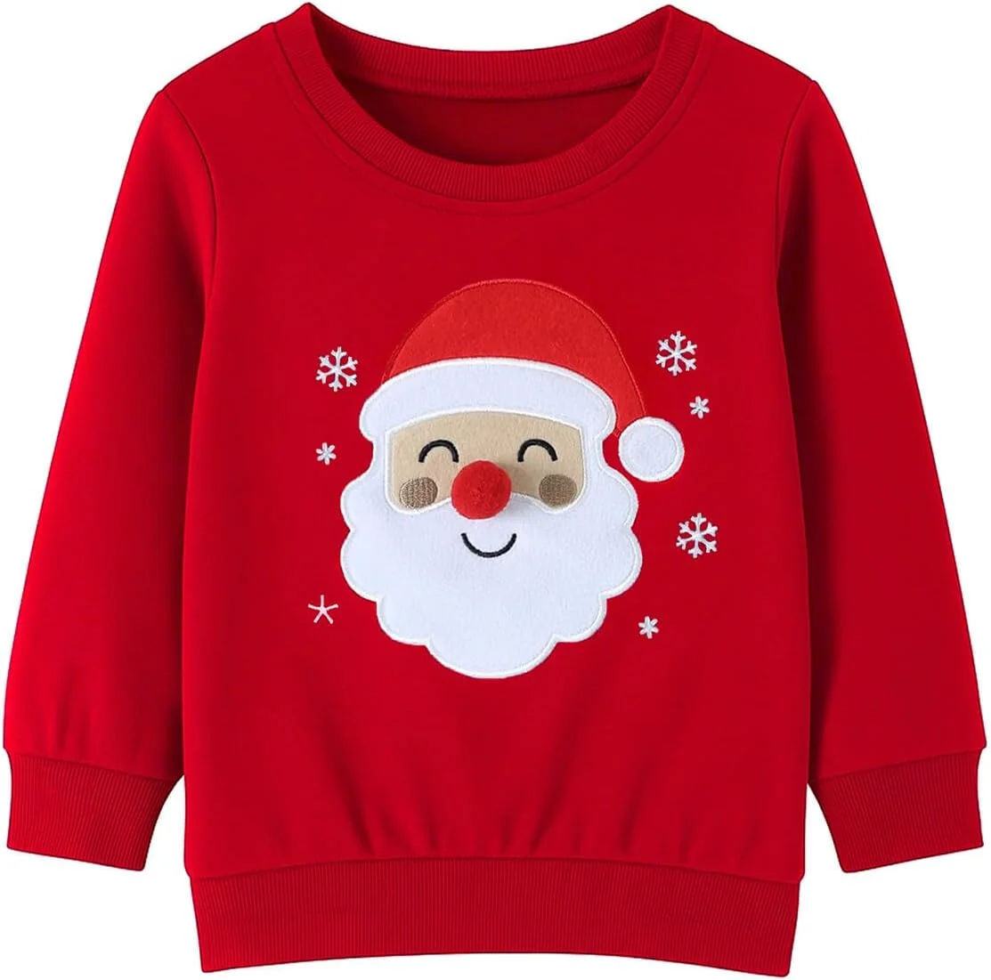 سویشرت کریسمس پسرانه دخترانه، تاپ پنبه ای آستین بلند یقه گرد با گلدوزی بابانوئل مناسب پاییز، سایز 2 تا 7 سال سویشرت کریسمس پسرانه دخترانه، تاپ پنبه ای آستین بلند یقه گرد با گلدوزی بابانوئل مناسب پاییز، سایز 2 تا 7 سال