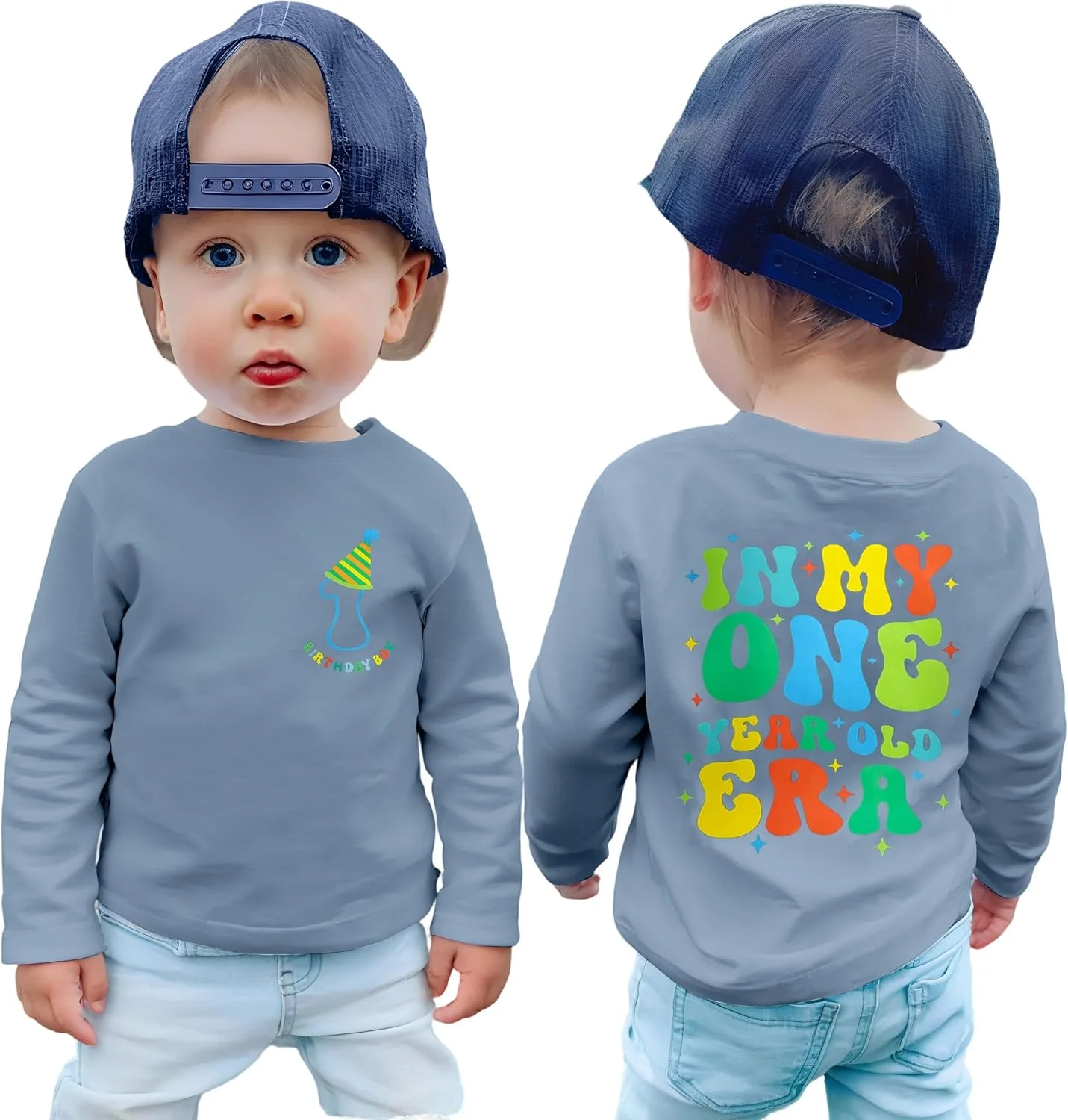 تی شرت تولد یک سالگی پسرانه، تاپ های پسرانه یک ساله، تی شرت پنبه ای آستین بلند