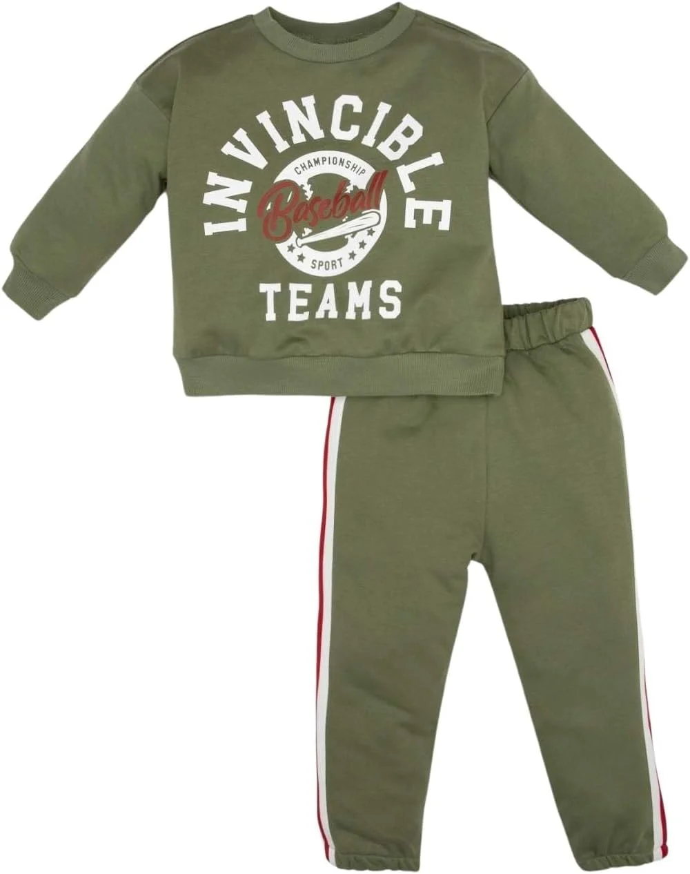 ست لباس خواب پسرانه نوزادی دفاکتو، یقه گرد آستین بلند، شامل بلوز پنبه‌ای و شلوار بافتنی