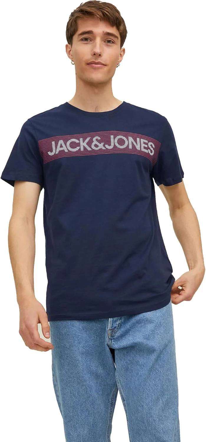 تی شرت مردانه یقه گرد جک اند جونز (تک عددی)