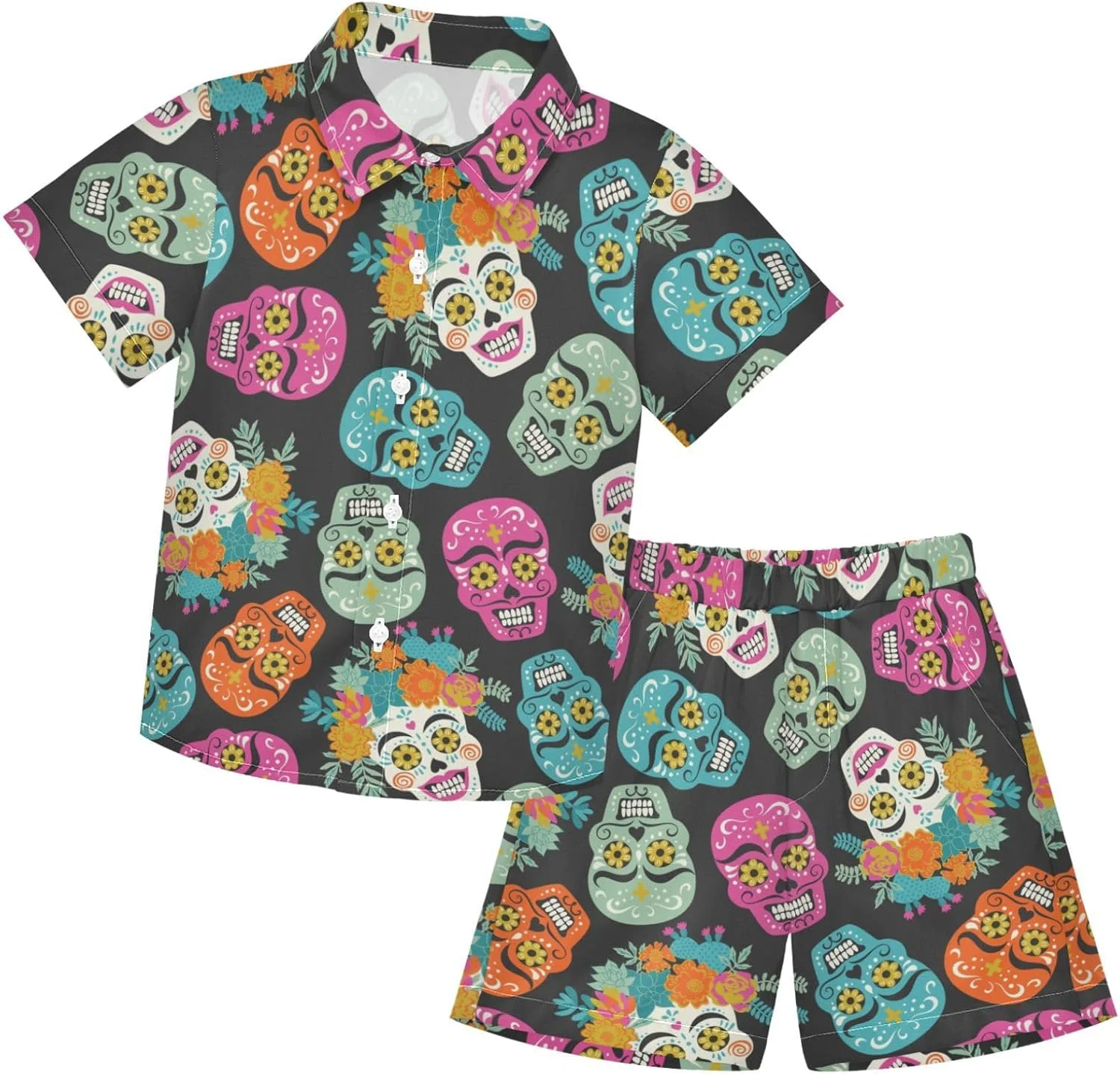 ست تی‌شرت آستین کوتاه و شلوارک پسرانه بچه گانه ویسسانی، لباس ساحلی، لباس‌های تابستانی غیر رسمی برای کودکان