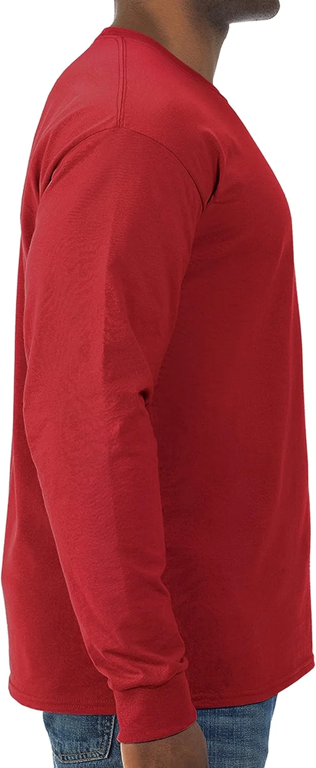 تی شرت آستین بلند مردانه Jerzees Dri-power، ترکیبی از پنبه Dri-power، دارای قابلیت جذب رطوبت، محافظت در برابر بو، UPF 30+، سایزهای S-3x (بسته 1 عددی)