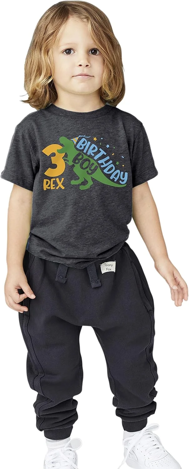 تی شرت تولد روباه کوچک تی رکس دایاناسور برای پسر بچه نوپا