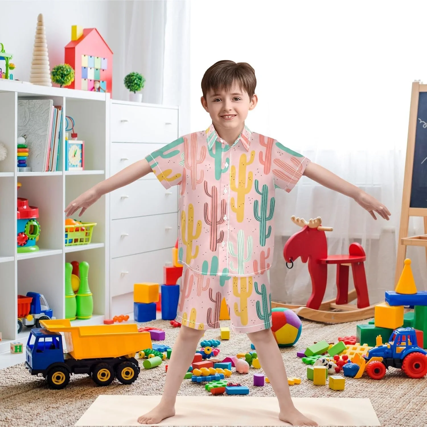 تی‌شرت آستین کوتاه پسرانه Visesunny، مناسب کودکان، طرح ساحلی، ست شلوارک و تیشرت غیررسمی، لباس تابستانی