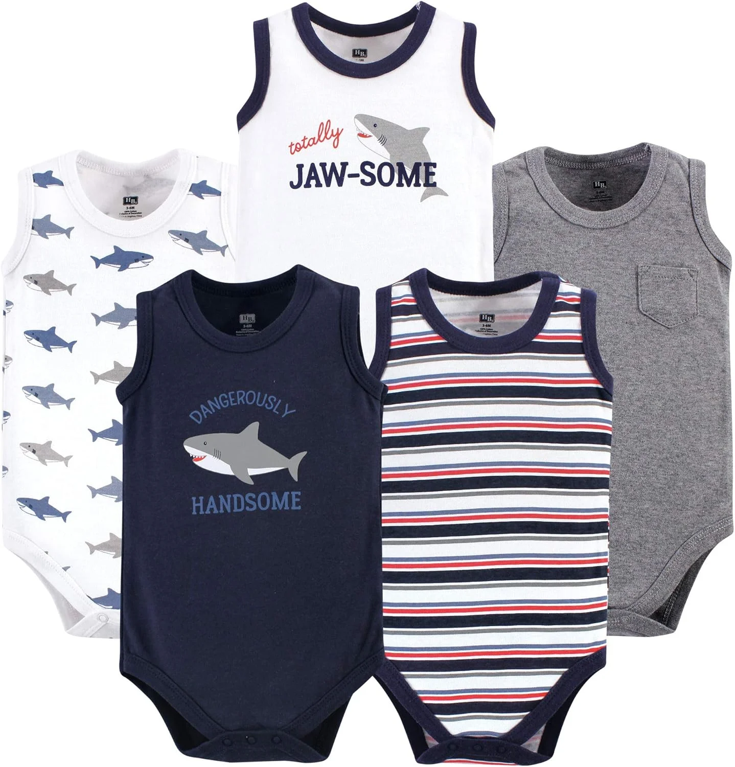 ست زیرپوش آستین حلقه ای نوزادی هادسون بیبی، مناسب دختران و پسران