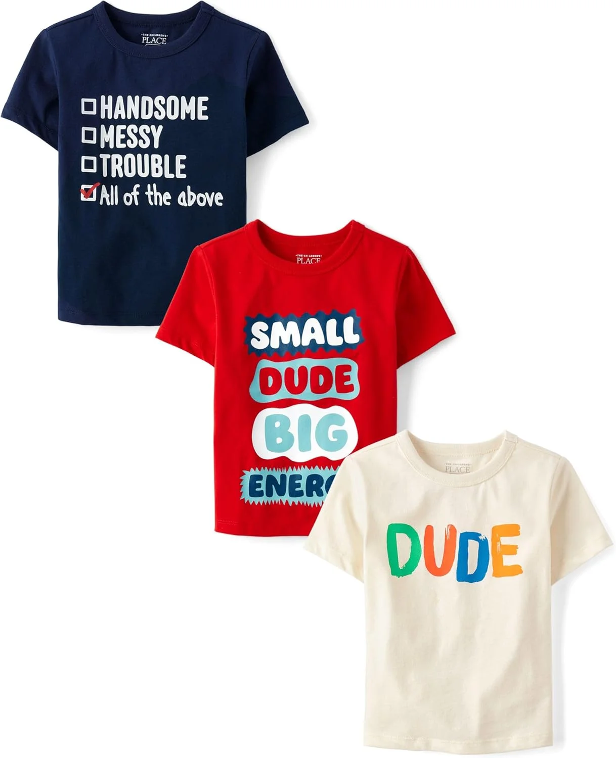 تی شرت آستین کوتاه گرافیکی پسرانه The Children's Place (بسته 2 عددی)