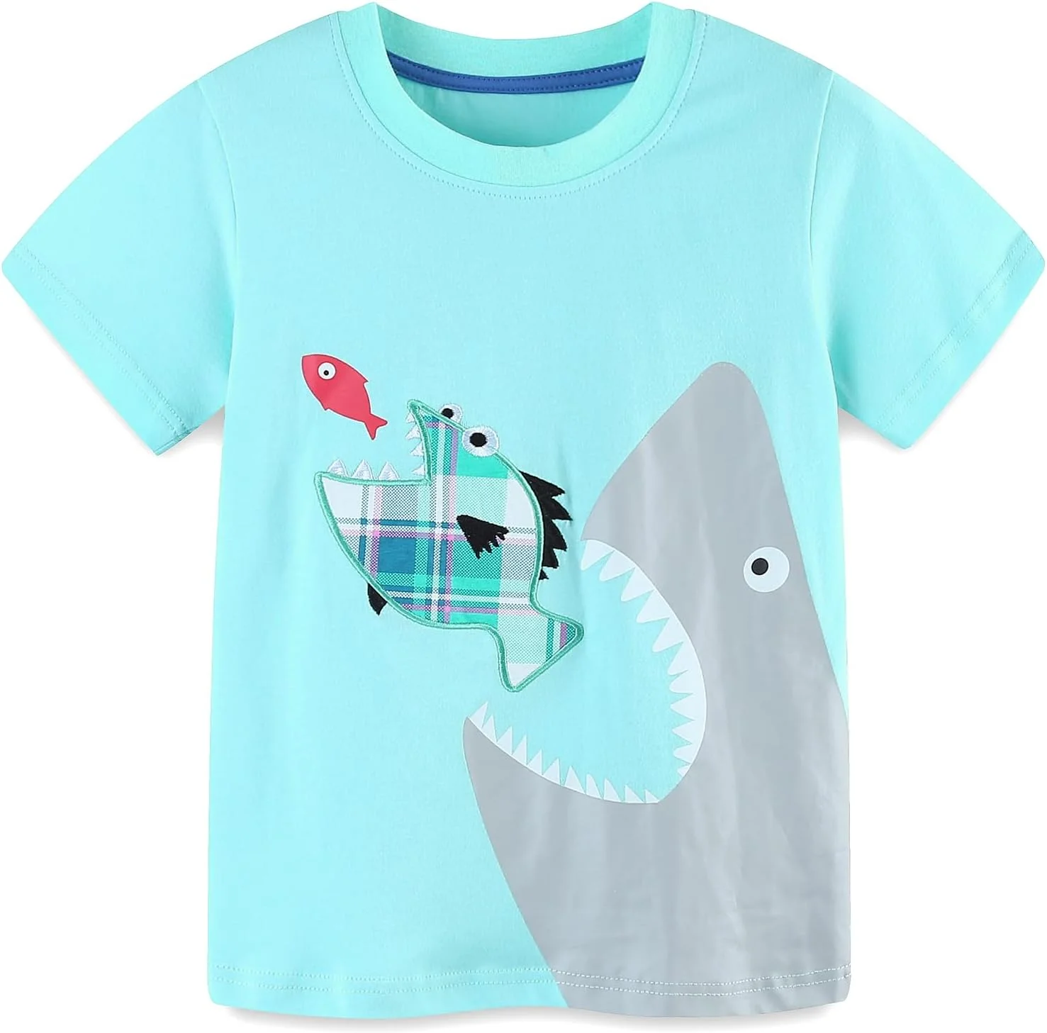 ست لباس پسرانه نخی شامل تیشرت آستین کوتاه و شلوارک