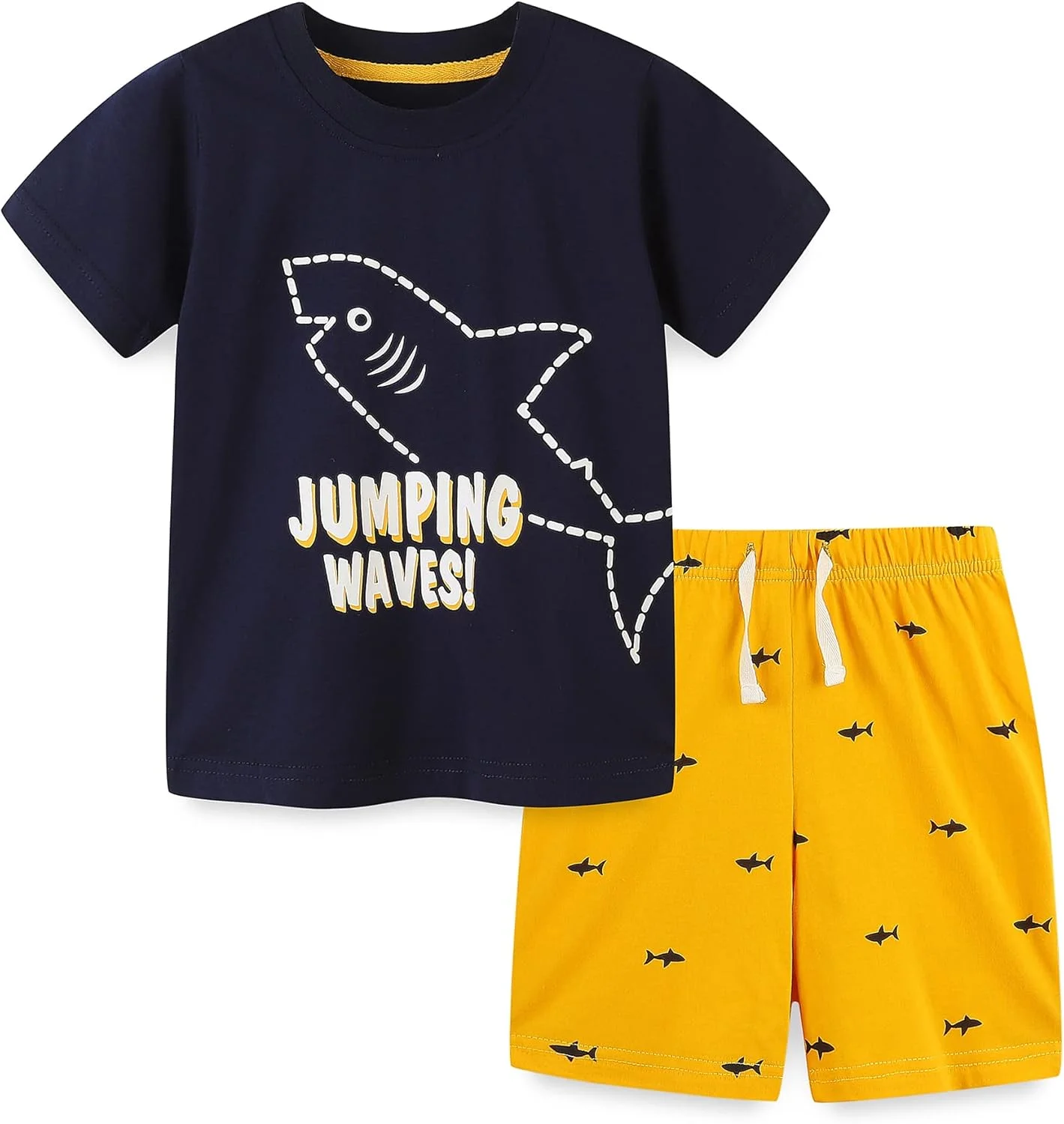 ست تی‌شرت آستین کوتاه نخی و شلوارک پسرانه کودک