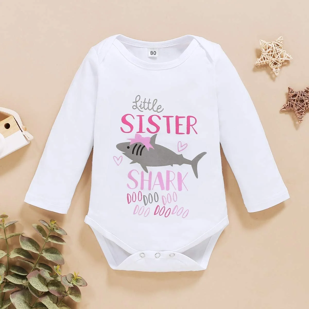 تی شرت کوسه خواهر و برادری LYSMuch برای نوزادان، کودکان نوپا، پسران و دختران، تی شرت ست خواهر بزرگتر و برادر کوچکتر، صورتی، 12-18 ماه