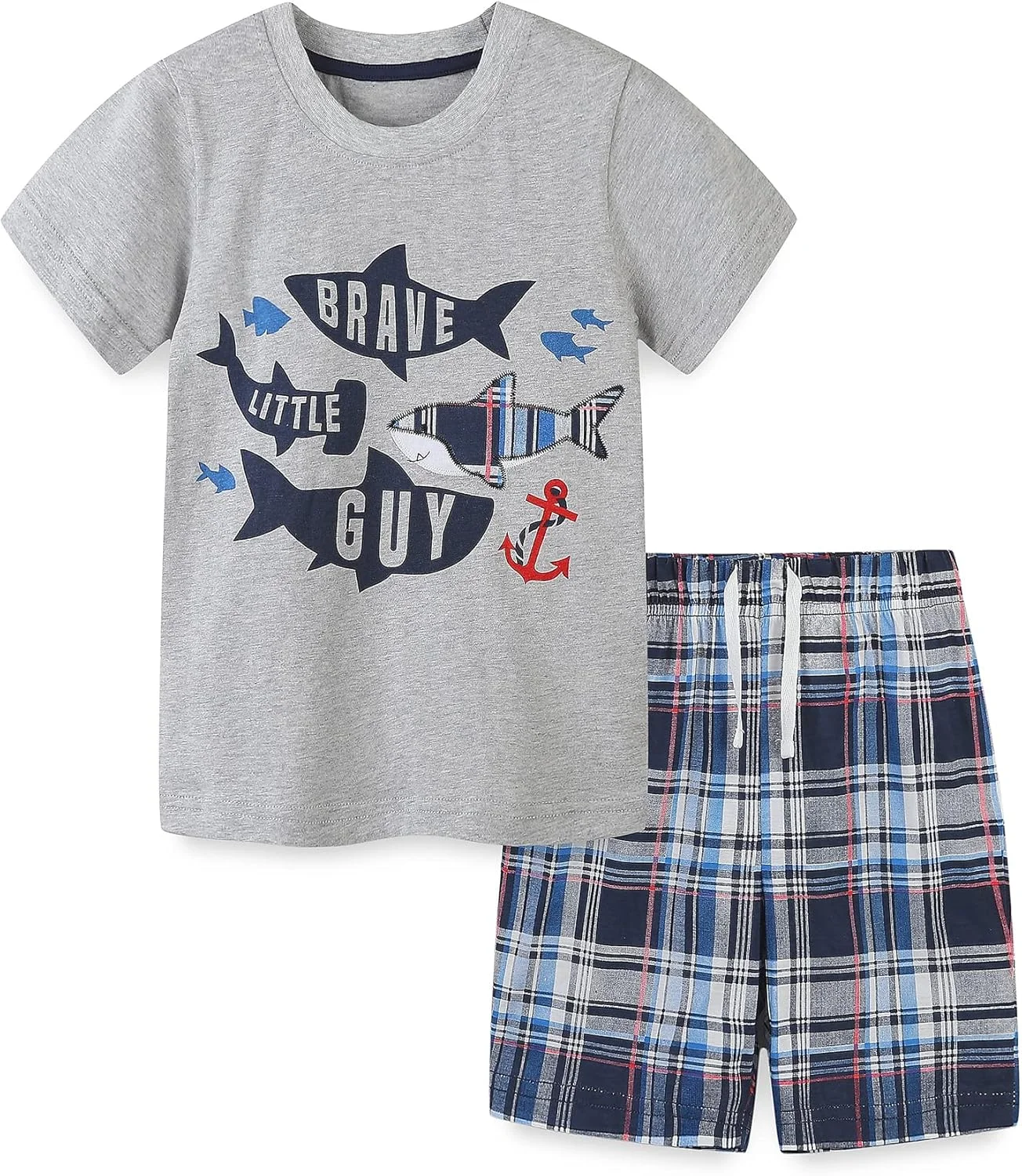 ست تی‌شرت آستین کوتاه و شلوارک نخی تابستانی پسرانه Funnymore