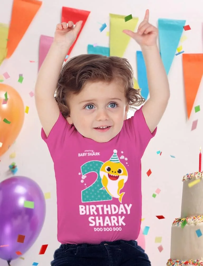 تی‌شرت تولد دو سالگی کودک با طرح کوسه