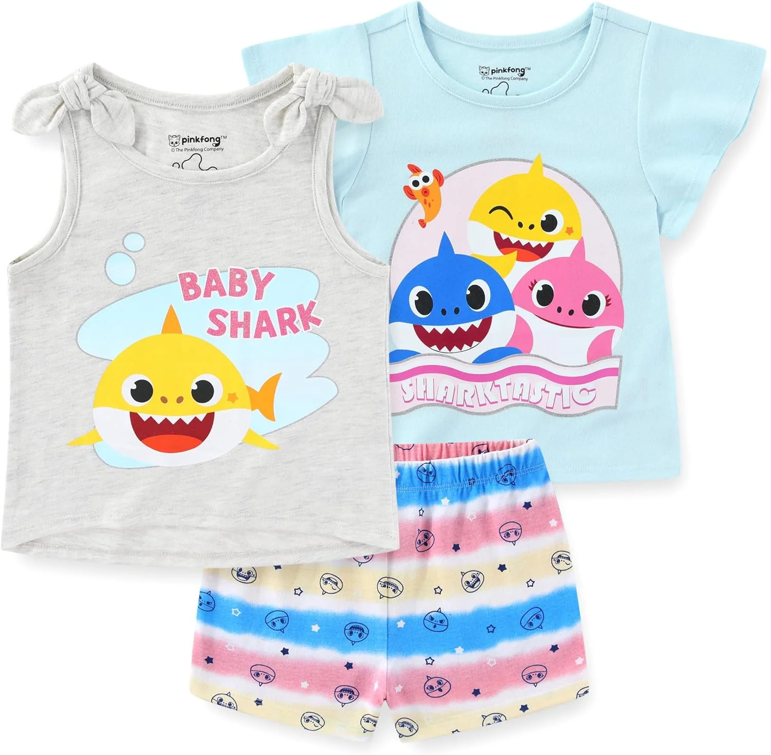 ست تی شرت، تاپ و شلوارک دخترانه نیکلودئون بیبی شارک برای نوزاد و کودک نوپا صورتی/آبی یا چند رنگ/خاکستری/آبی ست تی شرت، تاپ و شلوارک دخترانه نیکلودئون بیبی شارک برای نوزاد و کودک نوپا صورتی/آبی یا چند رنگ/خاکستری/آبی