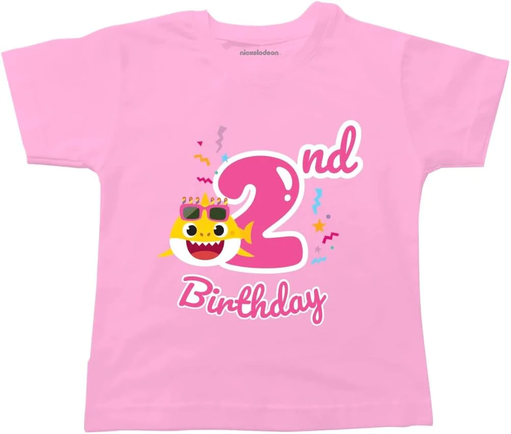 تی شرت تولد 2 سالگی کوسه کوچولو صورتی تی شرت تولد 2 سالگی کوسه کوچولو صورتی