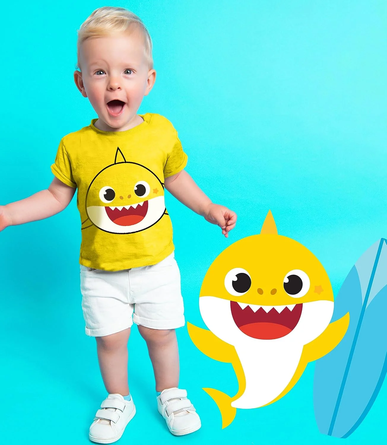 تی شرت گرافیکی بچه گانه Nickelodeon Baby Shark (بسته 3 عددی) با طرح شخصیت های خانوادگی مادر و پدر، لباس بچه گانه پسرانه و دخترانه